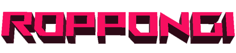 Graphic of a futuristic style font reading - Roppongi.